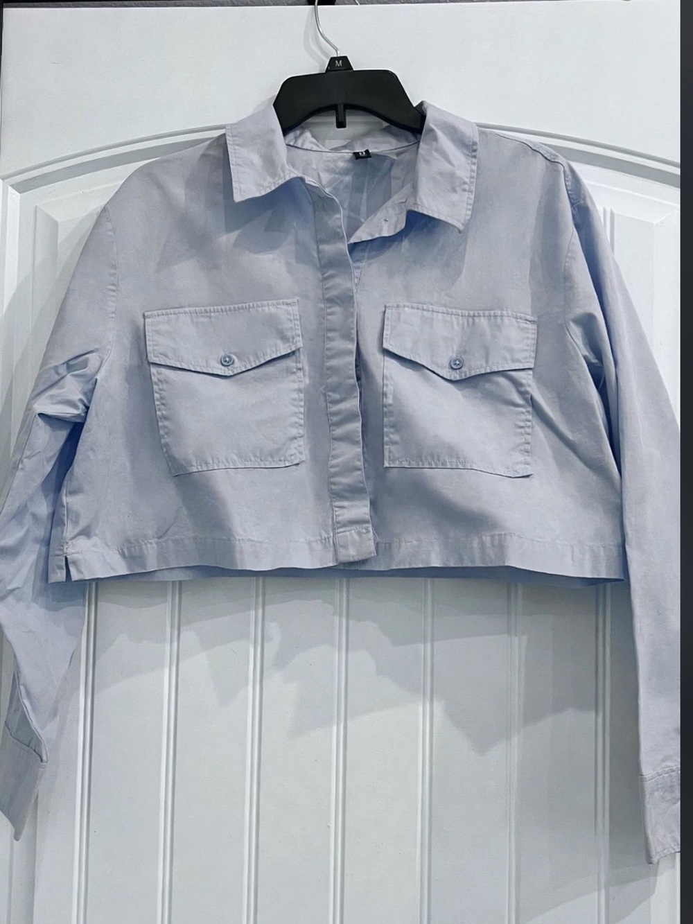 Cropped Light Blue Shirt
